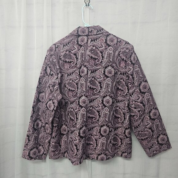 BonWorth Blazer Jacket Tapestry Purple Paisley Goth Retro L - Picture 4 of 7